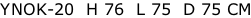 YNOK-20  H 76  L 75  D 75 CM