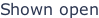 Shown open