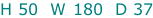 H 50  W 180  D 37